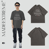 Blackair T Shirt Letter Print Short-Sleeve Men's Loose round Neck Cotton T-shirt