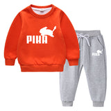 Children Pokemon Pikachu Hoodie & Pant Set Fleece Lined Padded Warm Keeping Winter Clothes Sweatershirt Suit