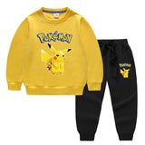Children Pokemon Pikachu Hoodie & Pant Set Two-Piece Baby Cotton Sweater Set