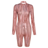 Women's Spring Clothing Fashion Sexy Tight Stand Collar Sports Jumpsuit