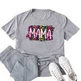 Boy Mama T Shirts Color Leopard Mama Printed T-shirt