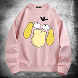 Men and Women Pokemon Pikachu Hoodie Pokémon Psyduck Crew Neck Pullover Sweatshirt