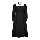 Fairy Dress Women's Long-Sleeved Dress Early Autumn off-White Temperament French Hepburn Style Autumn Winter Skirt