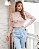 Preppy Aesthetic Outfits Knitwear Rhombus Midriff-Baring Sweater