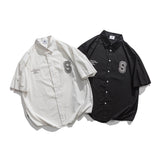 2022 Summer Man Outfits Embroidered Short Sleeve Shirt