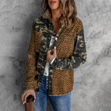 Nina Parker Camo Jacket Leopard Camouflage Stitching Fashion Jacket