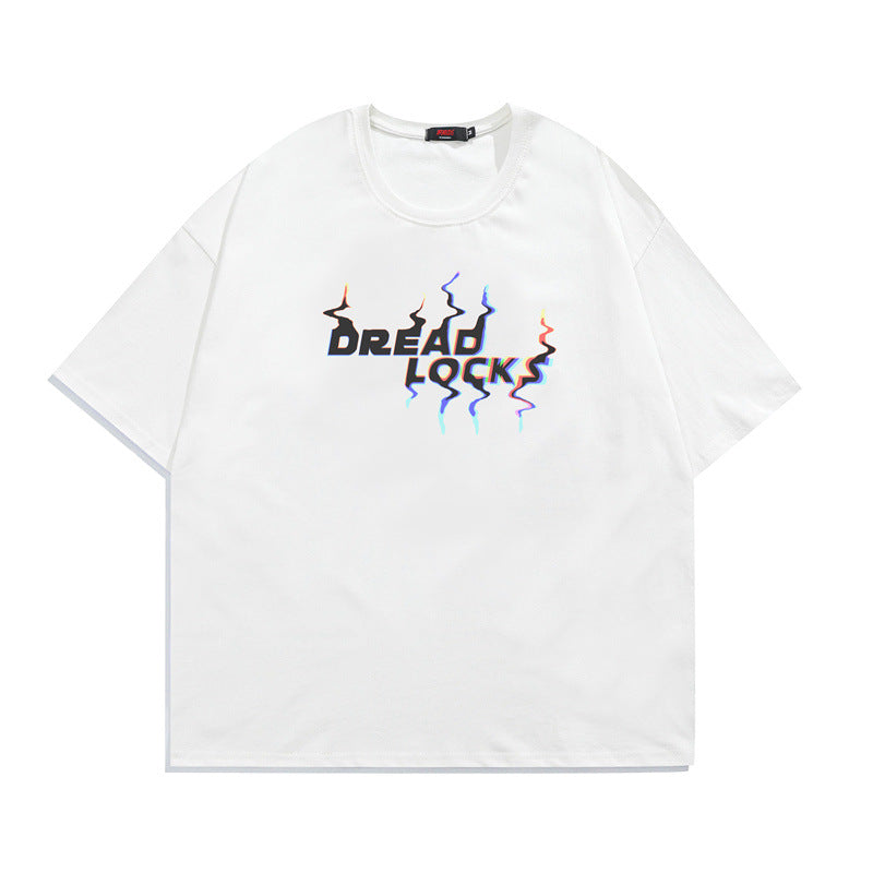 2022 Summer Man Outfits Loose Letter Print Short-Sleeve