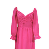 Women Bohemian Dress Autumn Solid Color Loose Long Dress