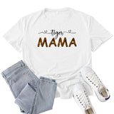 Boy Mama T Shirt Leopard Mama Letter Print T-shirt