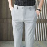 Men Trousers Letter Embroidered Casual Suit Pants Business Casual Straight Pants