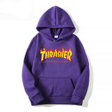 Thrasher Hoodie Men Brushed Hoody Solid Color Hoodie