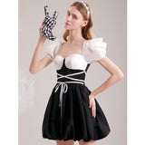 Black and White Dress Short Summer Skirt