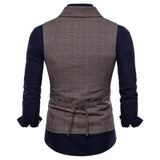 Tuxedo Vests Men Suit Vest Plaid Business Fashion Men's Vest