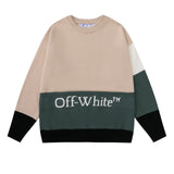 Off White Winter Fleece Sweatshirts Autumn Knitted Sweater for Men and Women