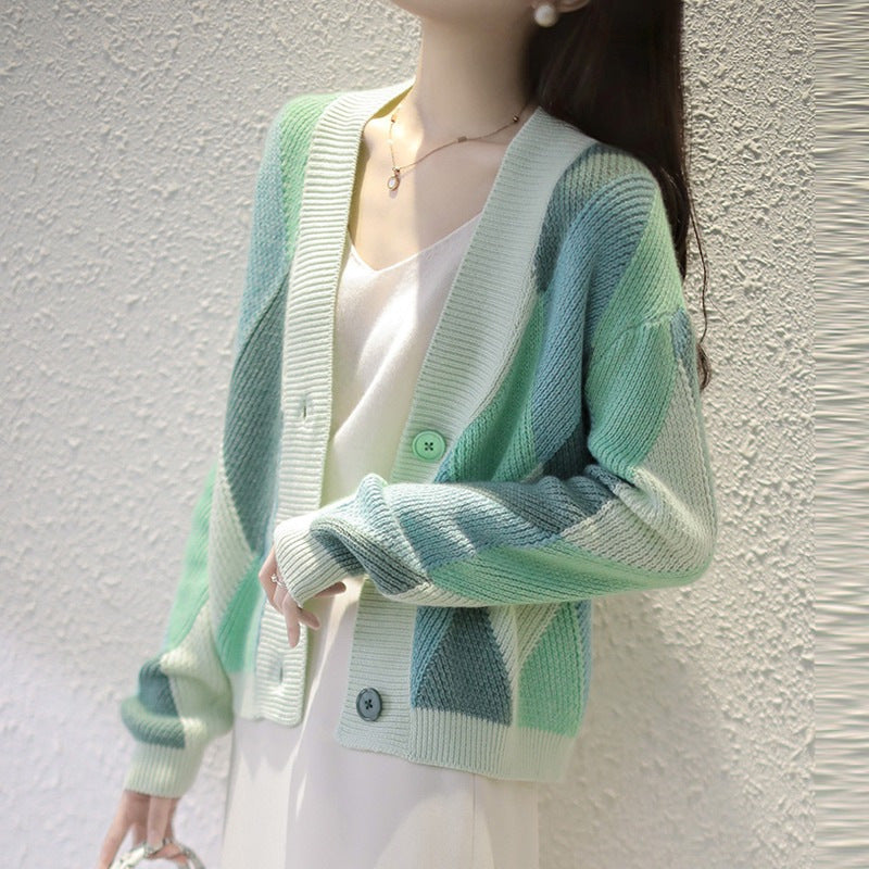 Preppy Aestitic Outfits Knitwear Women's V-neck