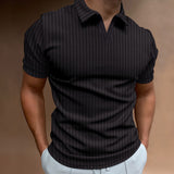 Polo Shirts Summer Stripes Short Sleeve Men's T-shirt