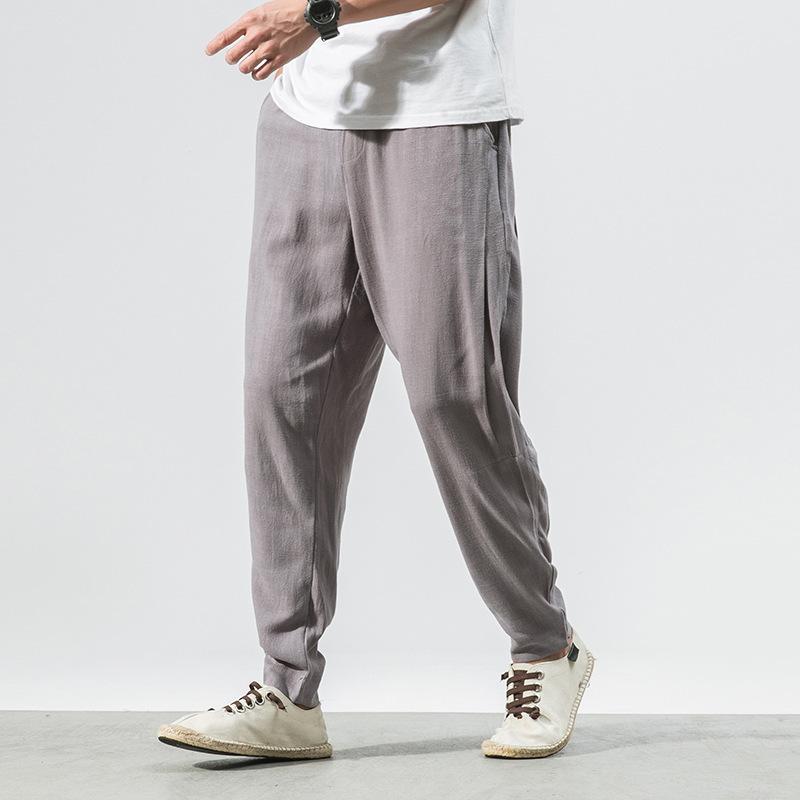 Linen Pants Straight Leg Pants Summer Casual plus Size Men