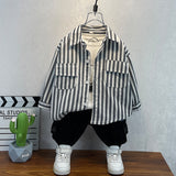 Toddler Boys Sweater Boys' Striped Shirt Spring and Autumn