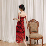 Women's cottagecore Dress French Style Vintage Floral Strap Dress Women's Summer Seaside Vacation