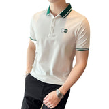 Men Short Sleeve T-Shirt Embroidery Top T-shirt
