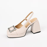 Nude Block Heel Sandals