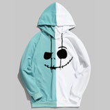 Smiley Face Hoodie Color Matching Stitching Casual Hoodie Jacket Stitching