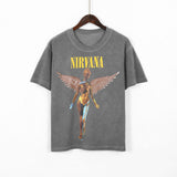Cavempt Ce Nir @ Vana Nirvana Angel Rock Band Male and Female Couple Short Sleeve