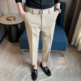 Men Trousers Embroidered Slacks