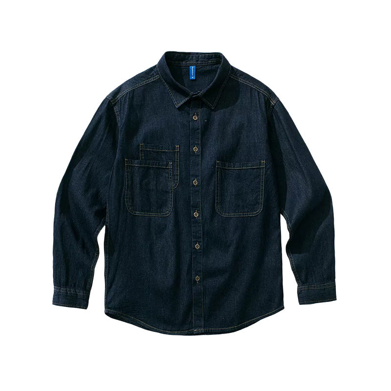 Denim Shirts Autumn Denim Long Sleeve Shirt Men's Casual Loose