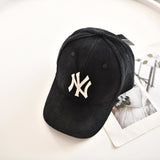 Yankee and Dogers Baseball Cap Autumn and Winter New Letter Embroidery Corduroy Baseball Cap