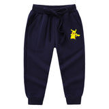 Children Pokemon Pikachu Pants Ankle-Tied Pants Casual Sports Cotton Neutral