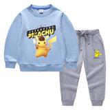 Children Pokemon Pikachu Hoodie & Pant Set Sweatshirt Set Pure Cotton Trendy