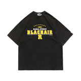Blackair T Shirt Retro Alphabet Printed Loose T-shirt