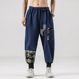 Linen Pants Straight Leg Pants Drawstring Lightweight Elastic Beach Pants Autumn Men's Loose Casual Pants