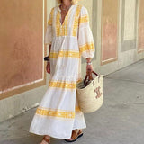 Beth Dutton Bohemian Dress Summer Spring Midi Dresses Autumn Printed Long Sleeve Self-Tie Dress