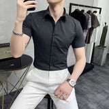 Men's Shirt Pinstripe Short Sleeve Shirt