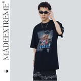 Blackair T Shirt Tiger Print Loose round Neck T-shirt