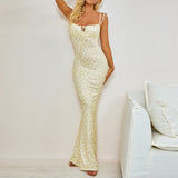 Summer Sexy Floral Pleated Backless Suspender Dress for Women