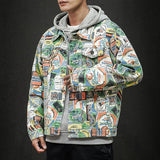 Spray Painted Jacket Autumn Men's Graffiti Camouflage Jacket Coat