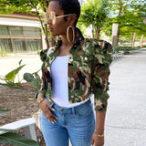 Women Plus Size Denim Coats Camouflage Short Fashion Denim Jacket