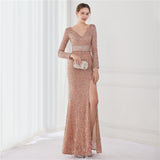 Sequin Evening Dress Sequined Queen Fishtail Evening Gown