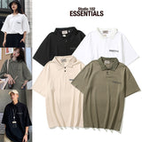 Essentials Polo Shirt Fog Fear of God Lapel T-shirt