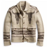 John Dutton Jacket Jacquard Long-Sleeved Coat Long-Sleeved Lapel Cardigan Sweater