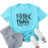 Boy Mama T Shirt Blessed Mama Printed T-shirt
