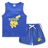 Children Pokemon Pikachu Tshirts & Shorts Casual Sweat Wicking Suit Neutral