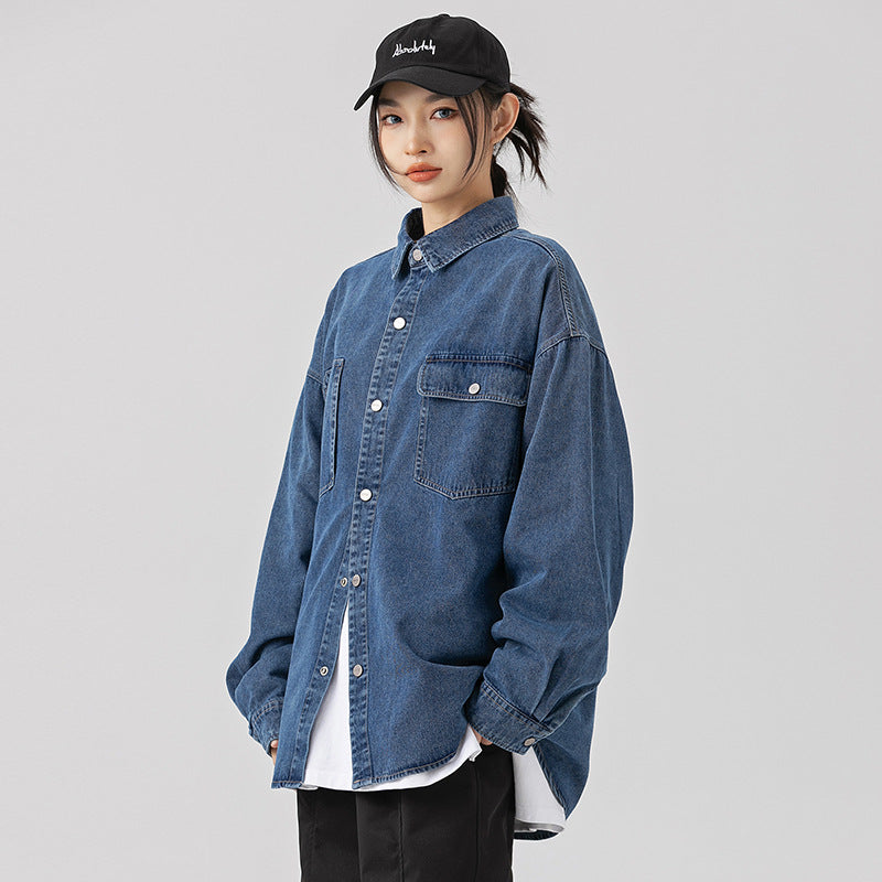Denim Shirts Men's Casual Loose Jacket Men's
