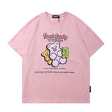 Men's T Shirt Summer Casual Tops Cartoon Bear Printed Short Sleeve T-shirt Men's Half Sleeve Street Fashion Loose Half Sleeve