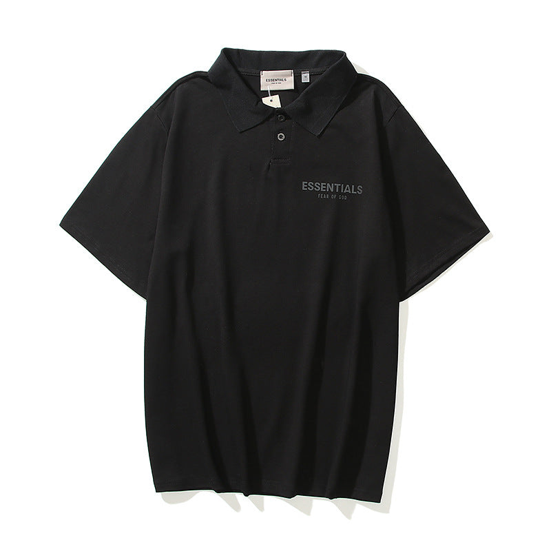 Essentials Polo Shirt Fog Fear of God Lapel T-shirt