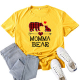 Boy Mama T Shirt Mama Bear Mother Pattern Printed Short Sleeve T-shirt
