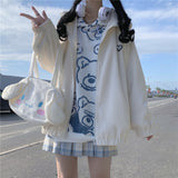 Gothic Lolita Harajuku Style Clothing Hooded All-Matching Corduroy Coat Female Loose-Fitting Jacket Top
